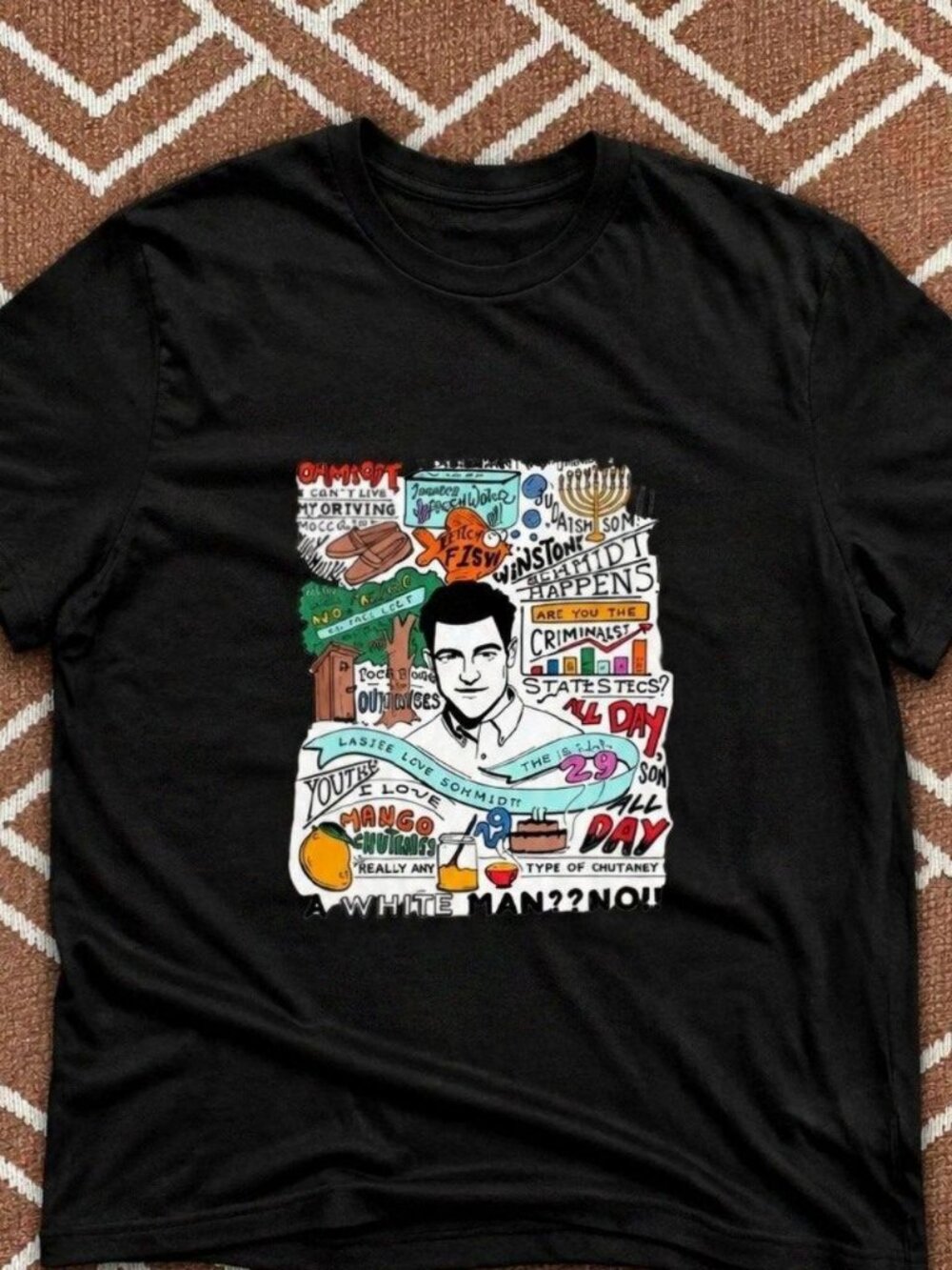 NEW GIRL Schmidt Quotes Graphic Black T-Shirt
